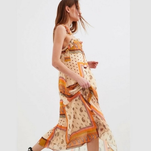 Zara Patchwork Paisley Printed Maxi Dress - Picture 2 of 4